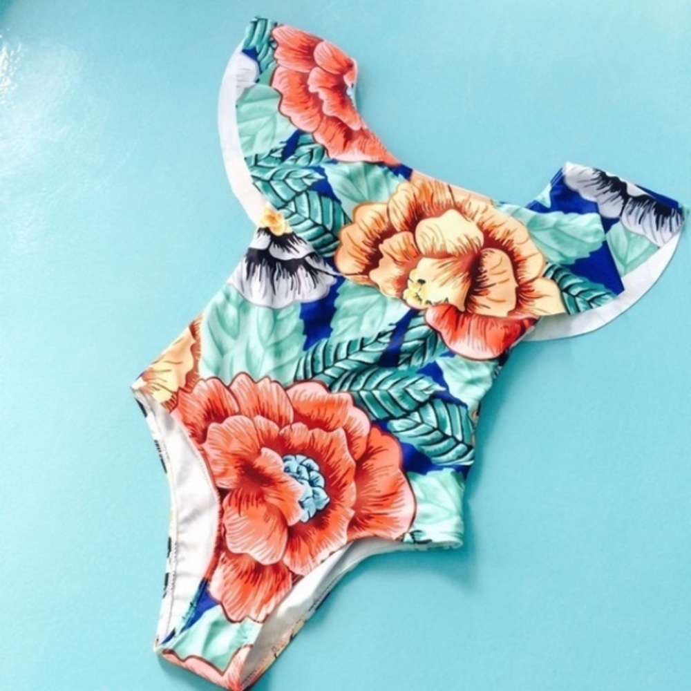 Floral bathing suit/body suit